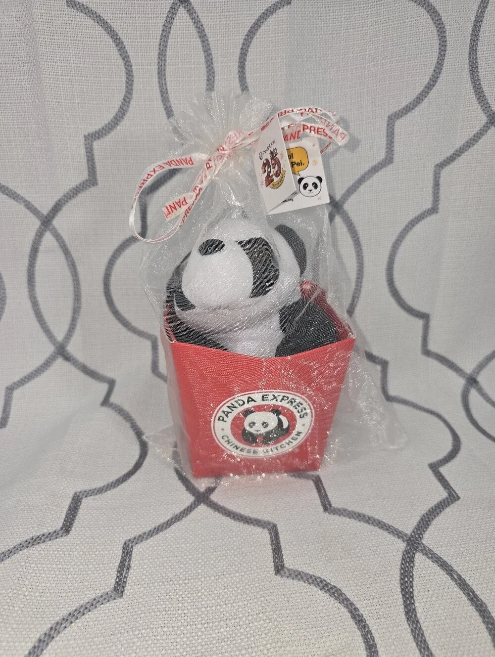 Panda Express Pei Pei Panda Bear Plush Stuffed Animal 25 Years Anniversary Rare